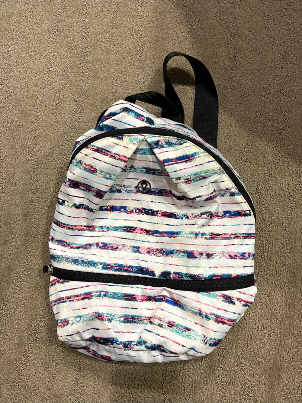 Adorable Ivivvia by lululemon Striped Multicolor Canvas mini Backpack